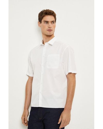 Burton Regular Fit White Short Sleeve Shirt