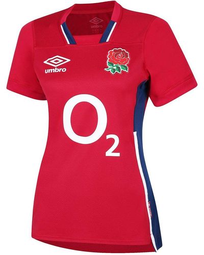 Umbro England 21/22 Alternate Short Sleeve Replica Jersey Rugby Shirt - Red