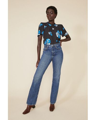Oasis Christy Floral Shell Top - Blue