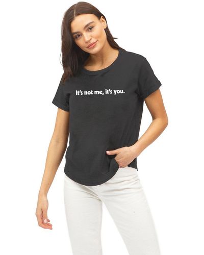 Sub_Urban Riot It's Not Me Womens Slogan T-shirt - Black