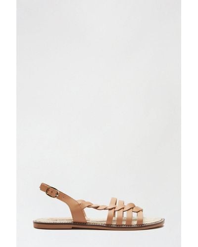 Dorothy Perkins Leather Tan Jelly Twist Espadrille Sandal - Natural