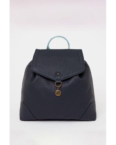 Mantaray Olive Faux Leather Backpack - Blue