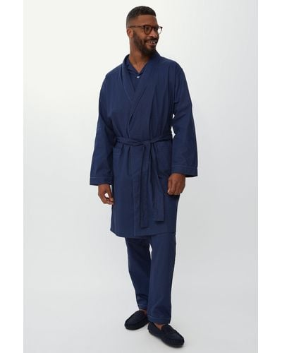 DEBENHAMS Lightweight Fine Geometric Print Woven Gown - Blue
