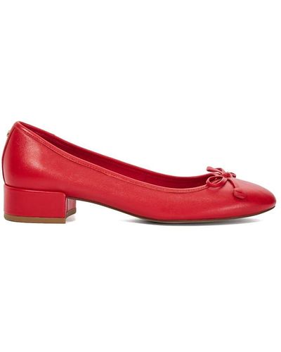 Dune 'hollies' Leather Ballet Court Shoes - Red
