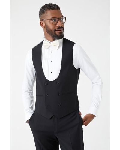 Burton Slim Fit Black Tuxedo Suit Waistcoat