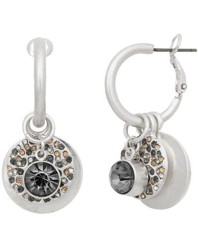 Bibi Bijoux Silver Multi Coin Charm Earrings - White