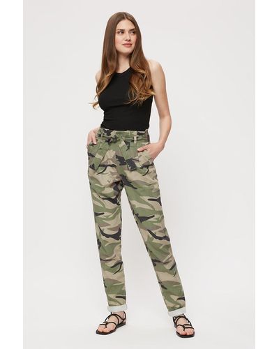 Dorothy Perkins Tall Khaki Camouflage Trousers - Green