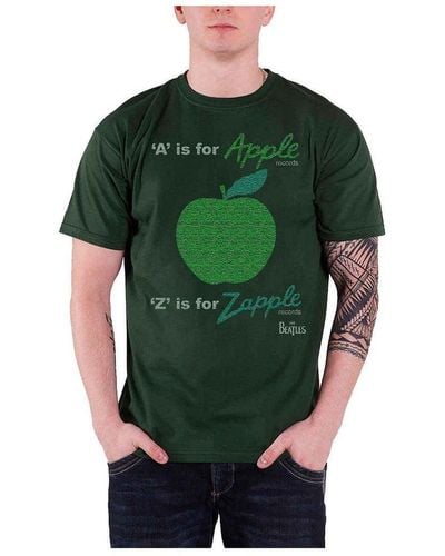 The Beatles A Is For Apple Back Print T-shirt - Green