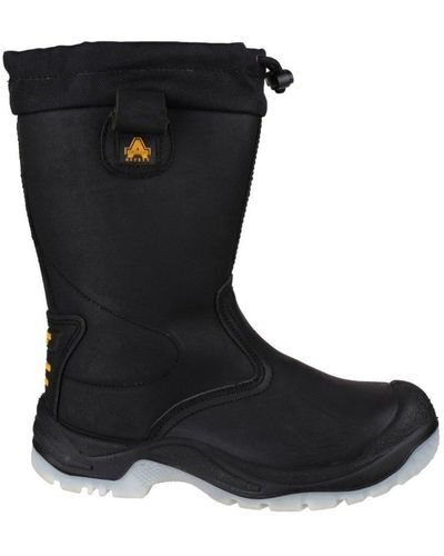 Amblers Steel Fs209 Safety Pull On Boots Riggers Safety - Black