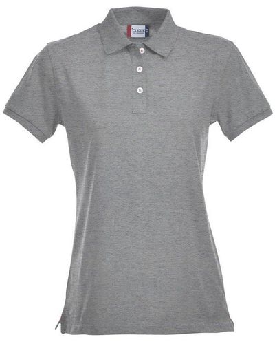 Clique Premium Melange Polo Shirt - Grey