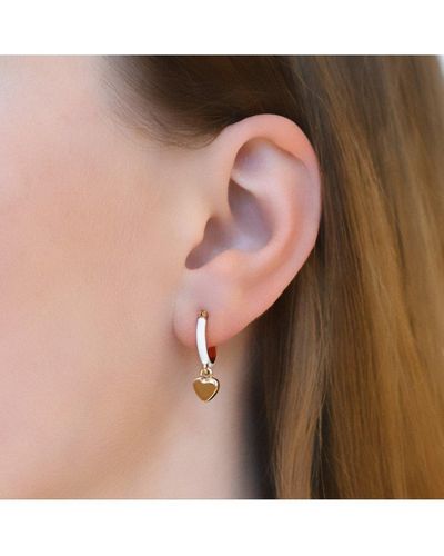 DKNY Jewellery Heart Huggies Earrings - 04g00303 - Brown