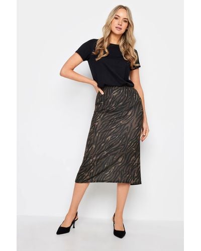 Long Tall Sally Tall Printed Midi Skirt - Black