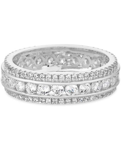 Simply Silver Sterling Silver 925 With Cubic Zirconia Band Ring - Metallic