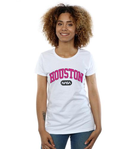 NASA Houston Collegiate Cotton T-shirt - White