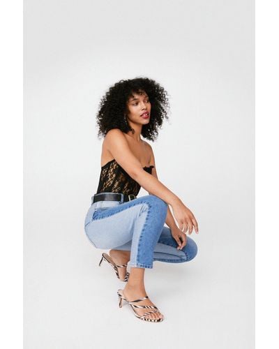 Nasty Gal Two Sides To Every Story Mom Jeans - Blue