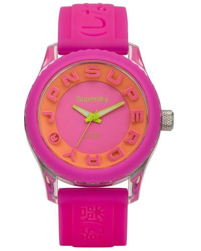 Superdry Tokyo Plastic/resin Fashion Analogue Quartz Watch - Syl148p - Pink