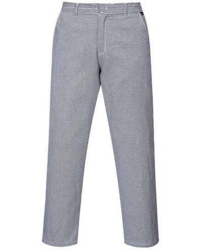 Portwest Harrow Houndstooth Chef Trousers - Grey