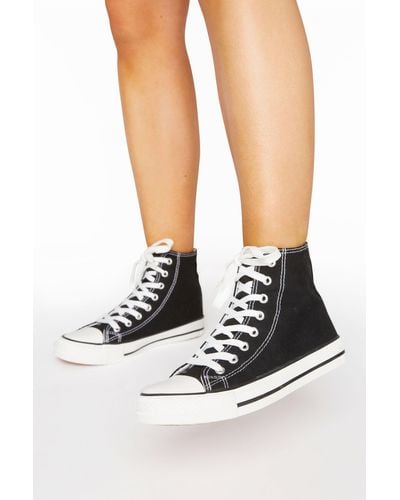 Yours Wide Fit High Top Trainers - Black