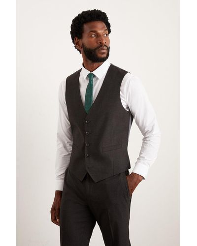 Burton Slim Fit Charcoal Essential Waistcoat - Multicolour