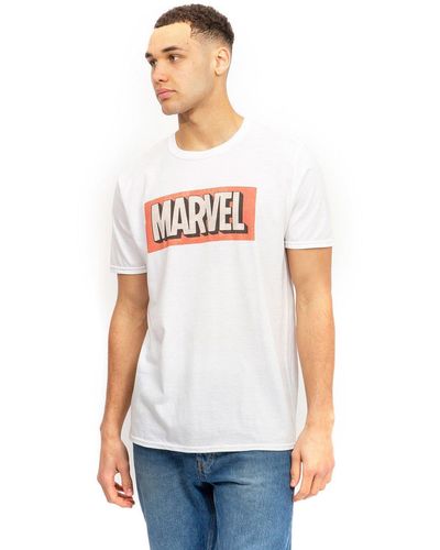 Marvel Retro Logo Cotton T-shirt - White