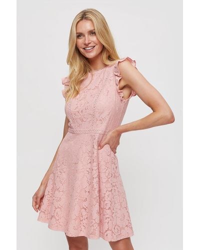 Dorothy Perkins Blush Lace Mini Dress - Pink