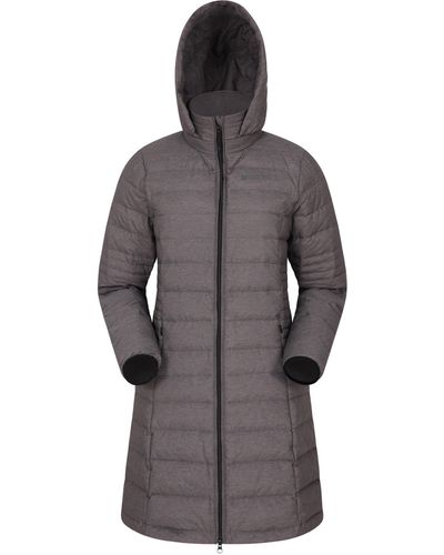 Mountain Warehouse Long Down Padded Jacket Lightweight Winter Coat - Grey