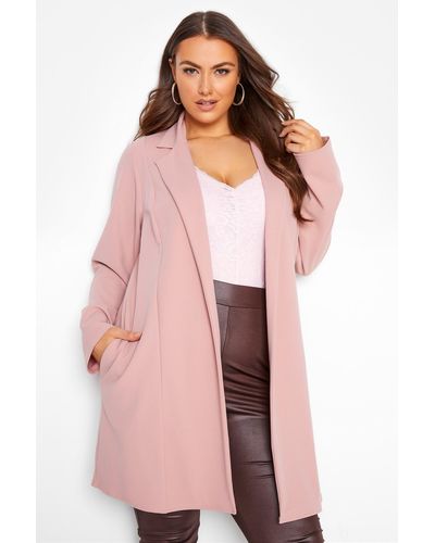 Yours Long Sleeve Blazer - Pink