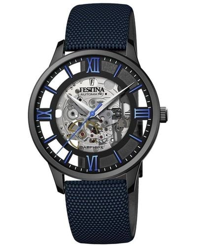 Festina Stainless Steel Classic Analogue Automatic Watch - F20621/3 - Blue