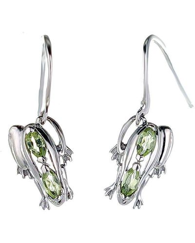 Ojewellery Peridot Frog Dangle Earrings - Metallic