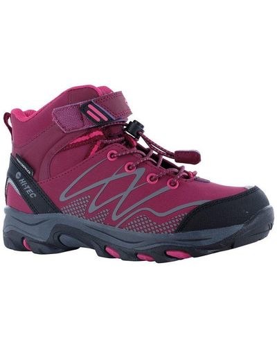 Hi-Tec 'blackout Mid' Childrens Hiking Boots - Purple