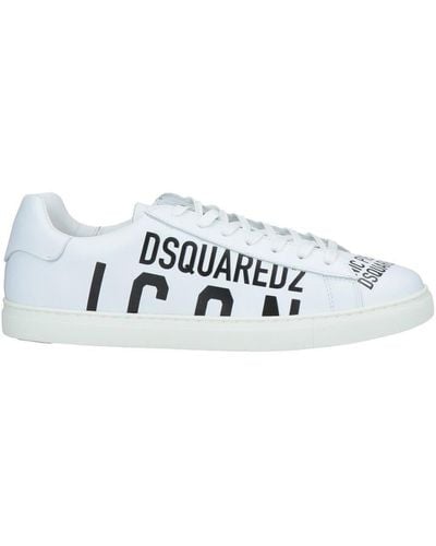 DSquared² Icon Print Low Top White Trainers