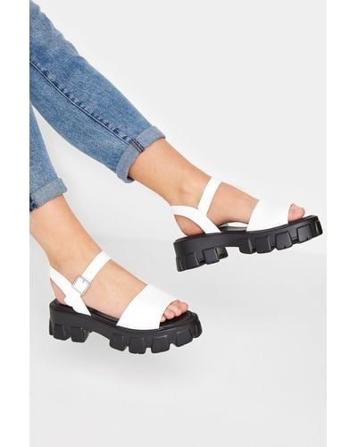 Yours Extra Wide Fit Chunky Platform Sandals - Blue