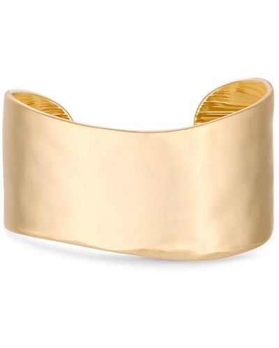 Jon Richard Gold Plated Hammered Cuff Bracelet - Natural