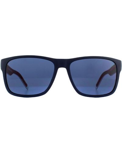 Tommy Hilfiger Rectangle Black Red White Blue Avio Sunglasses