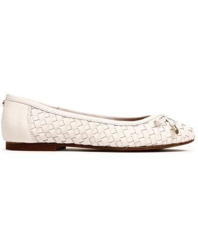 Dune 'hampstead Xx' Leather Ballet Court Shoes - White