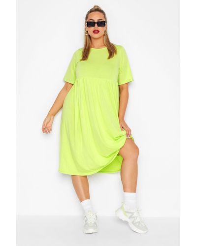 Yours Plus Size Smock Dress - Yellow