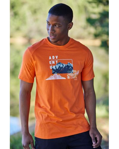 Mountain Warehouse Adventure Organic T-shirt Lightweight Short Sleeve Tee - Orange