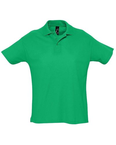 Sol's Summer Ii Pique Short Sleeve Polo Shirt - Green