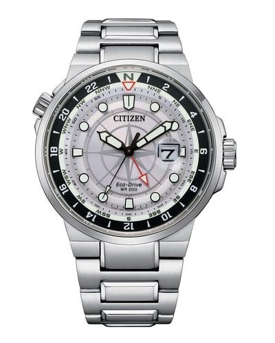 Citizen Eco-drive Promaster Gmt Stainless Steel Classic Watch - Bj7140-53a - Grey