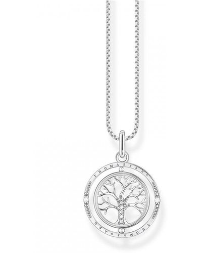THOMAS SABO Jewellery Silver Tree Of Love Spinning Necklace - Ke2148-643-14-l45v - White