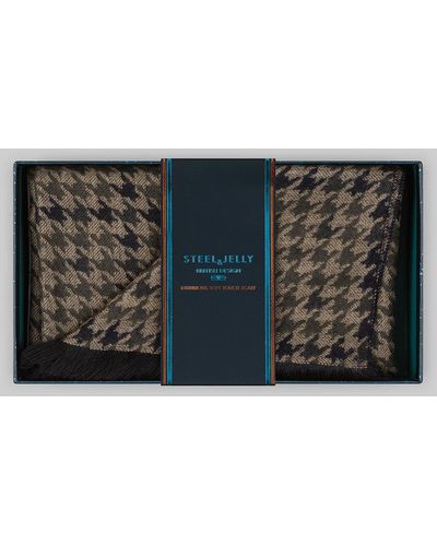 Steel & Jelly Stone Houndstooth Boxed Scarf - Black