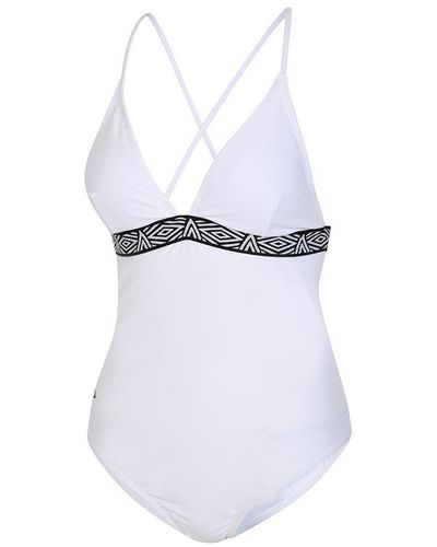 Umbro One Piece Crossback Taped Swimsuit - White