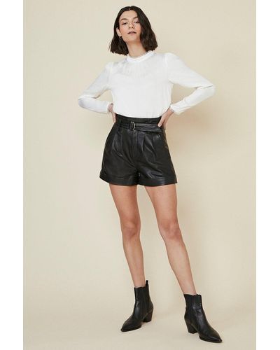 Oasis Leather Shorts - Natural