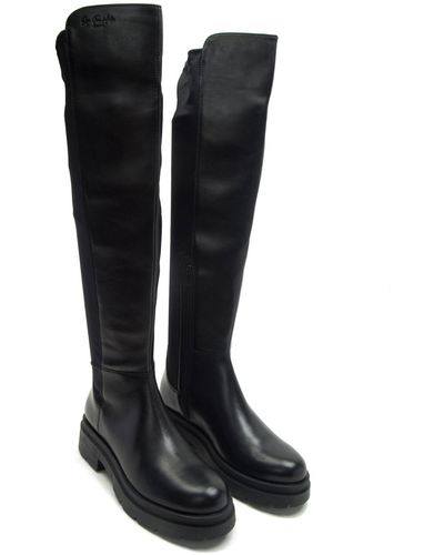 OFF THE HOOK 'brixton' Leather Long Knee Zip Boot - Black