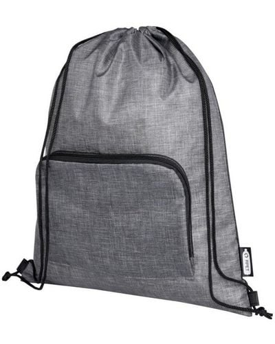 Bullet Ash Foldable Recycled Drawstring Bag - Grey