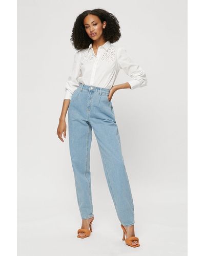 Dorothy Perkins Tall Light Wash Slouch Jeans - Blue