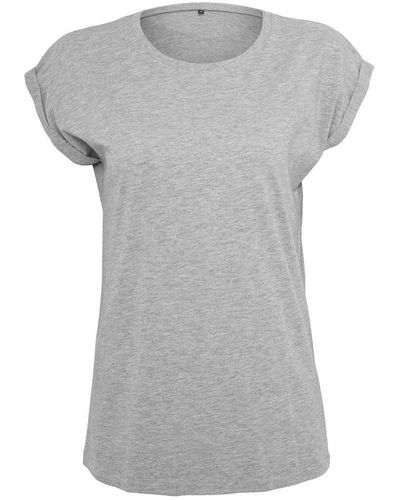 Build Your Brand Extended Shoulder T-shirt - Grey