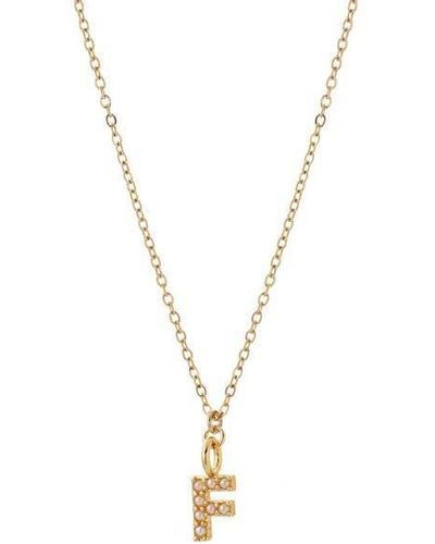 Joy by Corrine Smith Dainty Pearl Initial 'f' Necklace Gold Plated - White