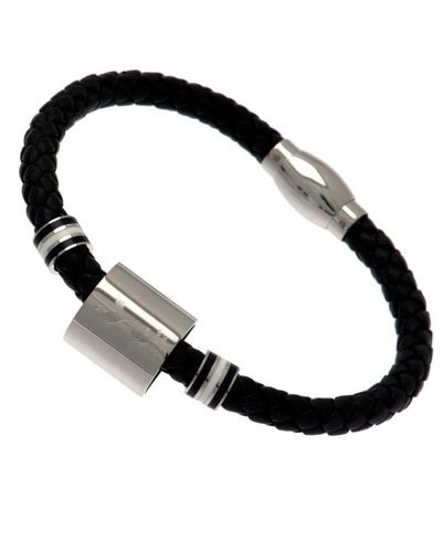 Tottenham Hotspur Fc Ring Leather Bracelet - Black