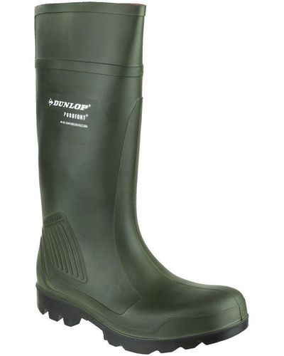 Dunlop 'purofort Professional' Rubber Wellington Boots - Green